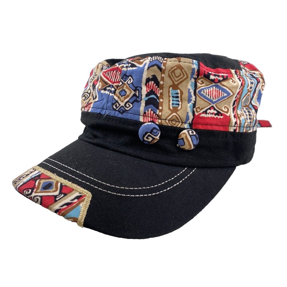 Vtg Y2K KBETHOS Hat Cap Women's Strapback Aztec Tribal Colorful Print Cotton NEW